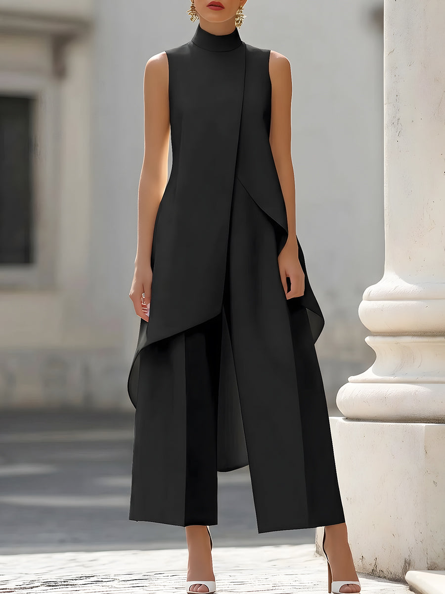 Conjunto de top cuello alto y pantalón ancho – Catalina, foto 2