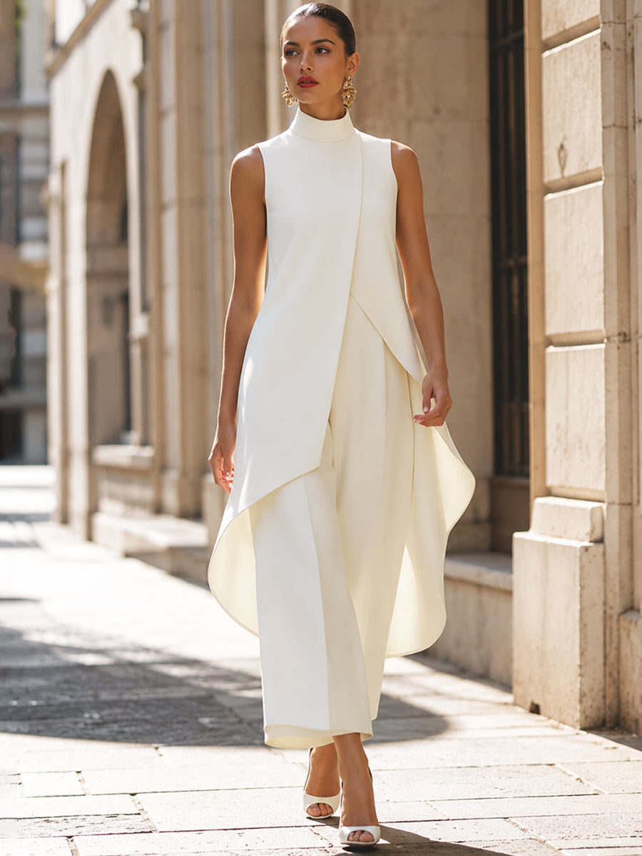 Catalina | Conjunto de top de cuello alto y pantalón ancho