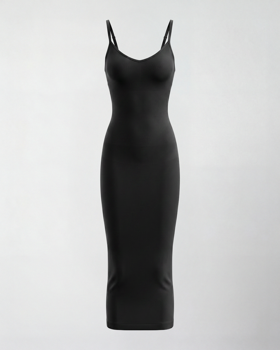 Noemí | Vestido midi moldeador sin costuras con escote en V