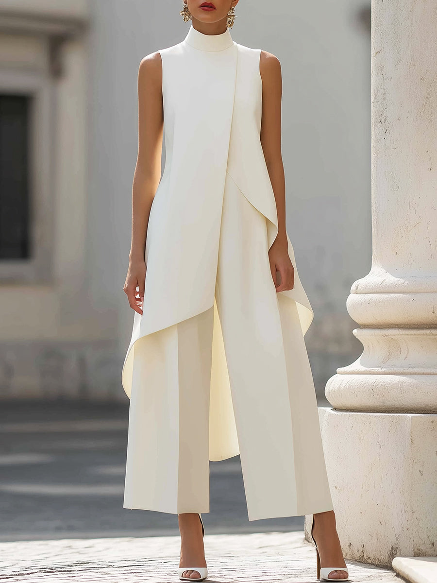 Catalina | Conjunto de top de cuello alto y pantalón ancho