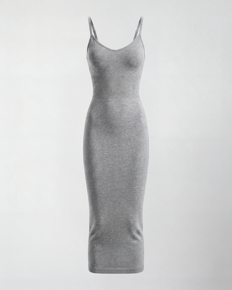 Noemí | Vestido midi moldeador sin costuras con escote en V