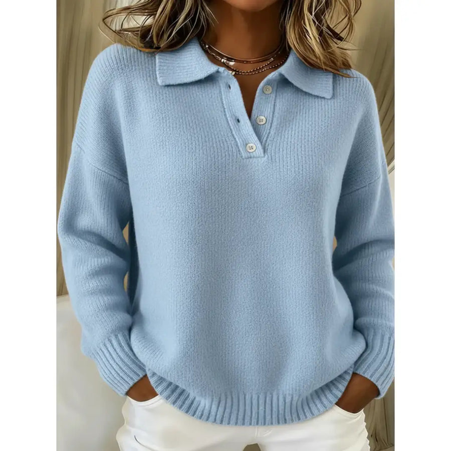 Jersey polo de punto suave para mujer – Marina