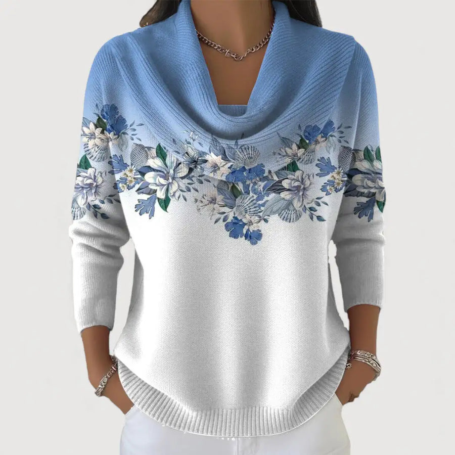 Aurora | Jersey floral de cuello alto