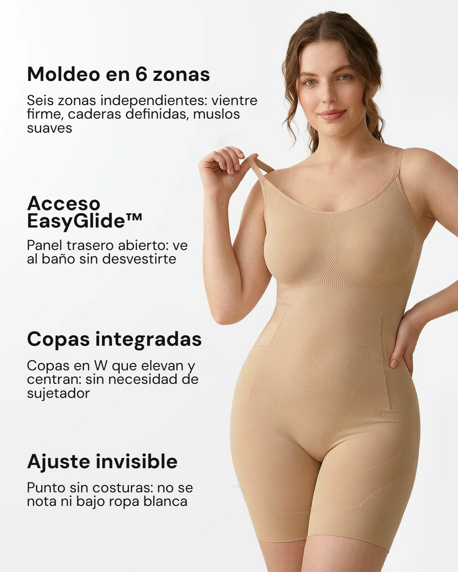 Natalia - body moldeador: moldeo en 6 zonas, acceso EasyGlide, copas integradas