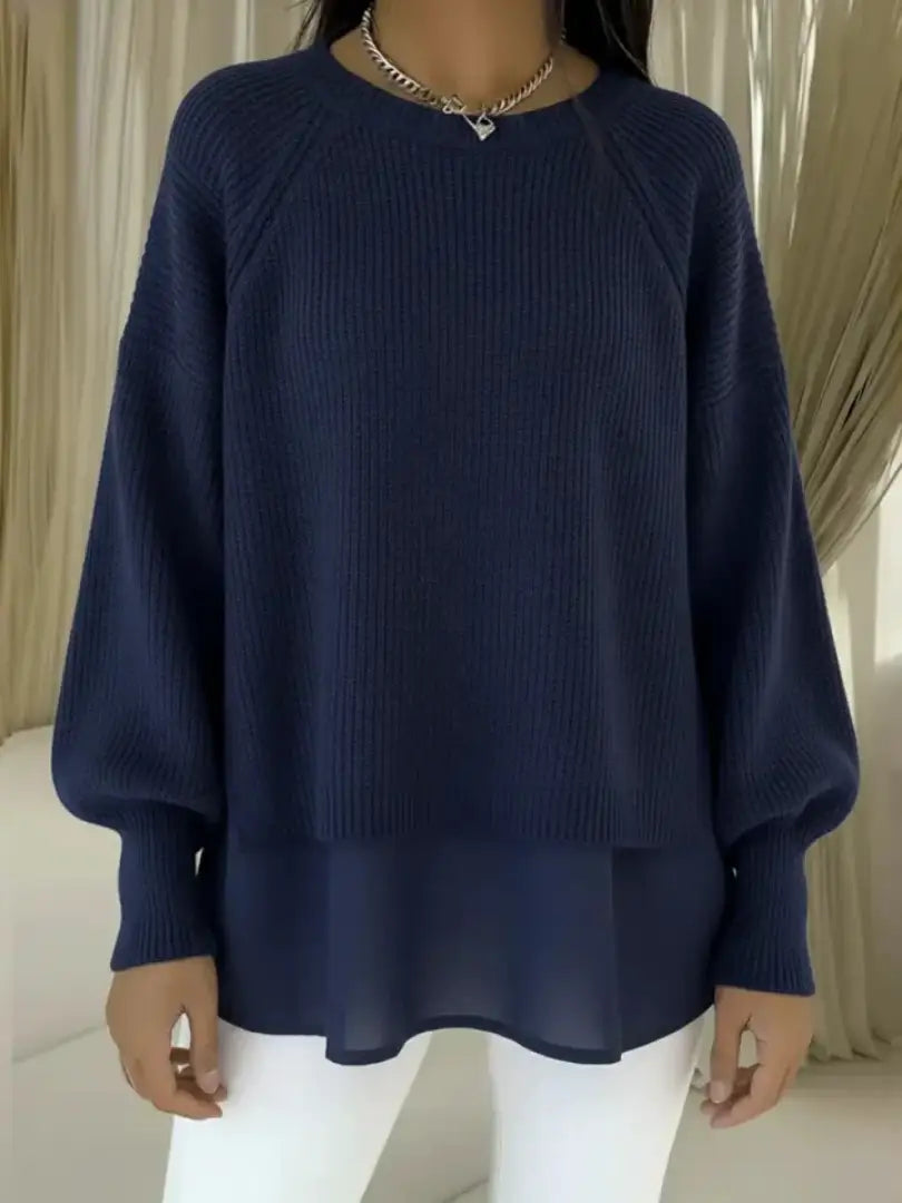 Jersey de punto efecto dos piezas para mujer – Cloe, foto 3