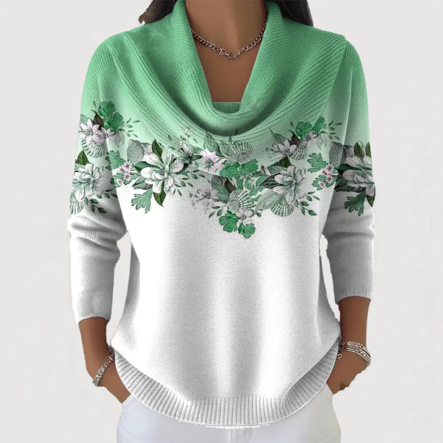 Aurora | Jersey floral de cuello alto