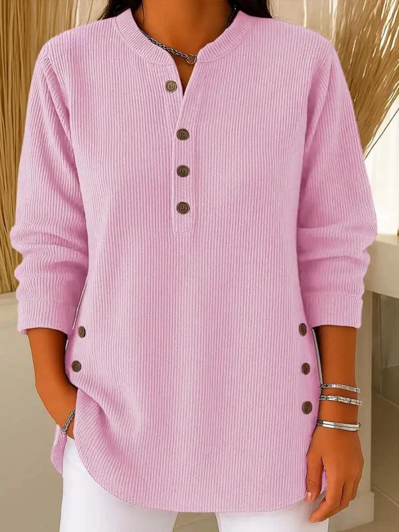 Túnica henley de punto con botones para mujer – Nieves, foto 2