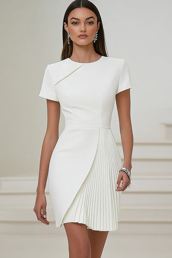 Lucía | Vestido corto plisado de manga corta