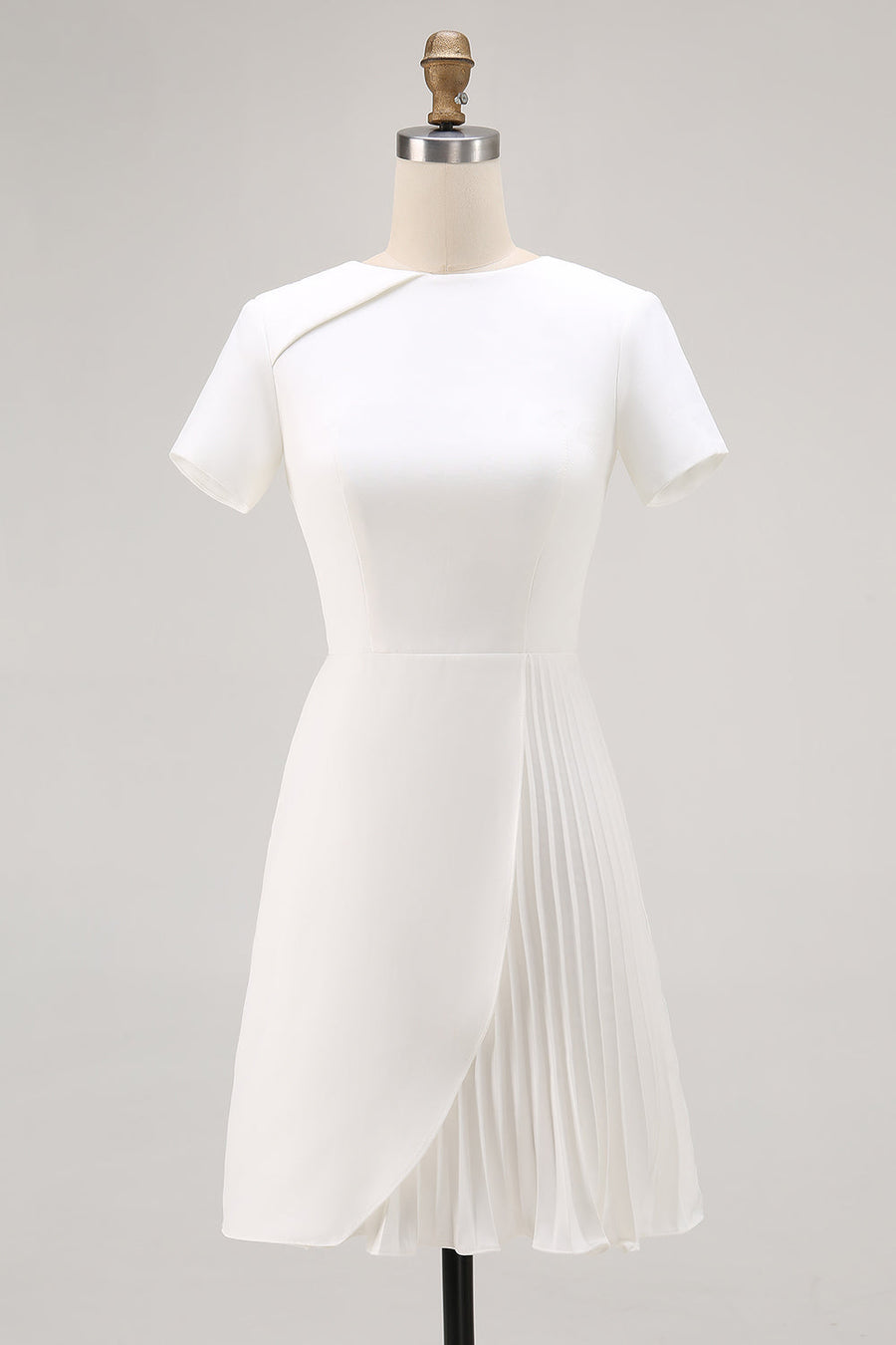 Lucía | Vestido corto plisado de manga corta