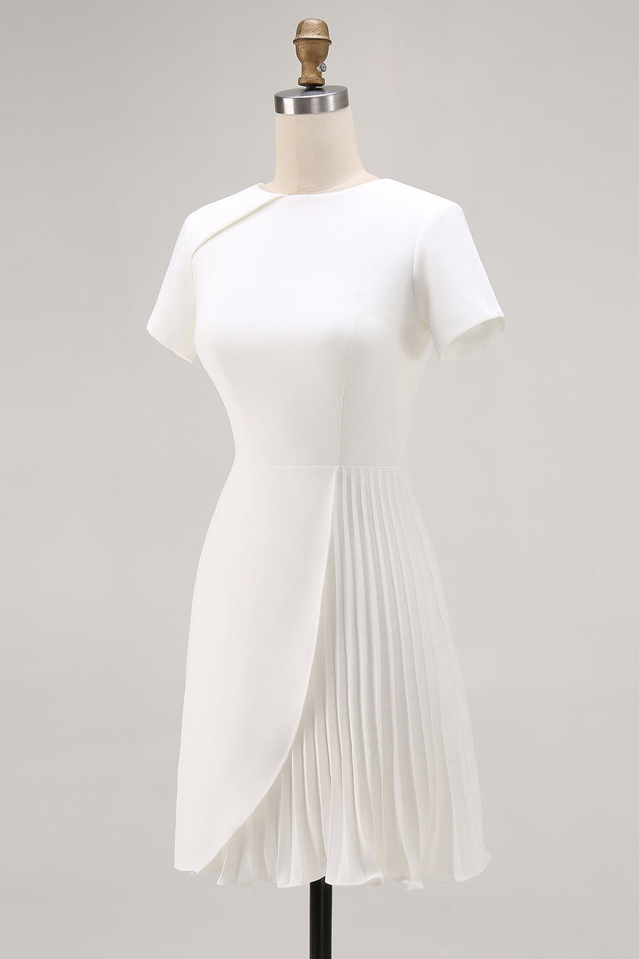 Lucía | Vestido corto plisado de manga corta