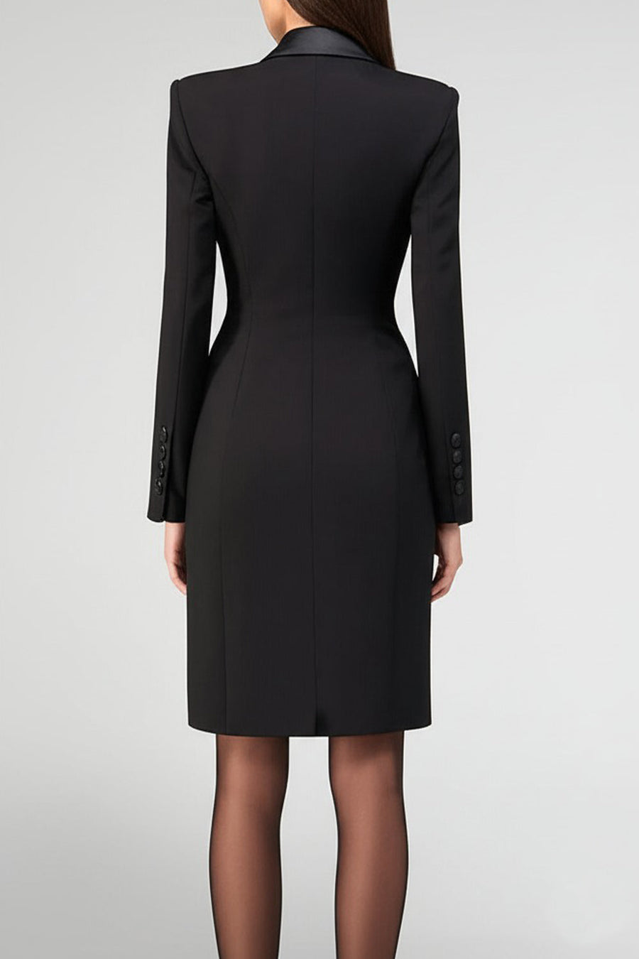 Vestido midi satinado con solapa – Valeria, foto 2