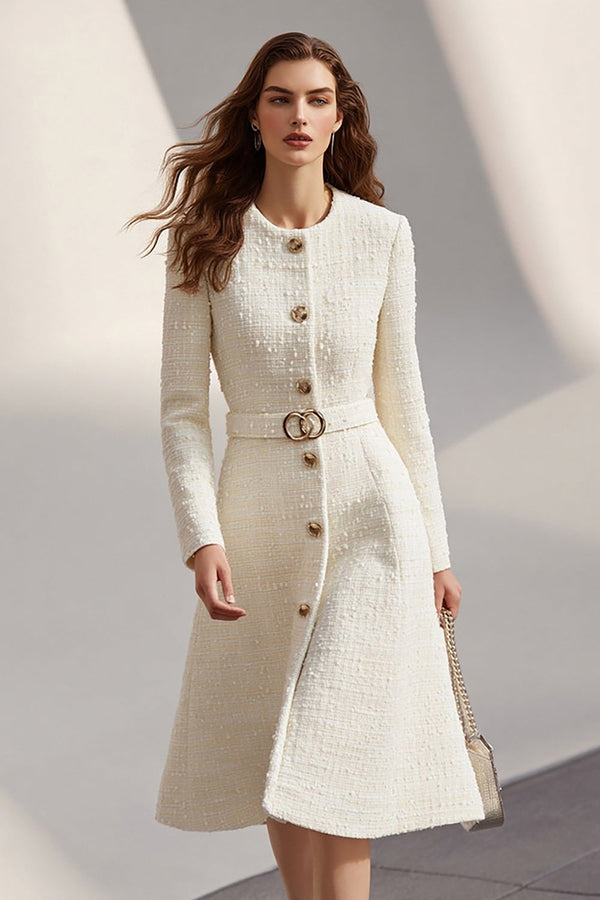 Elena | Vestido de tweed con cinturón