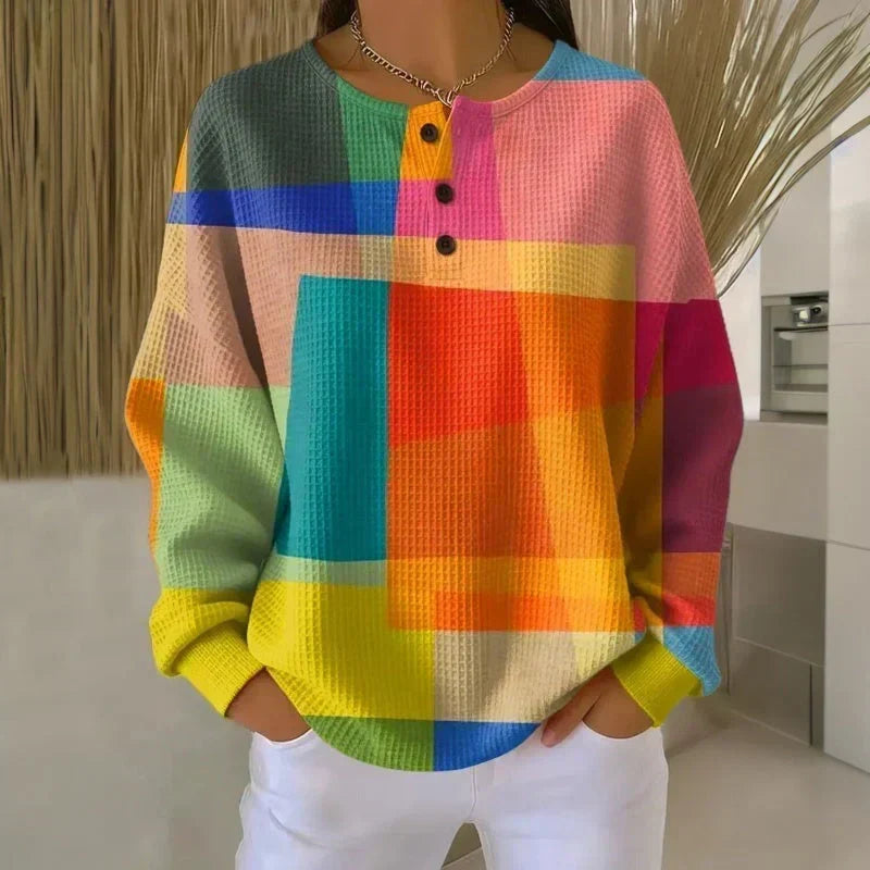 Jersey henley de punto gofrado para mujer – Leire, foto 2