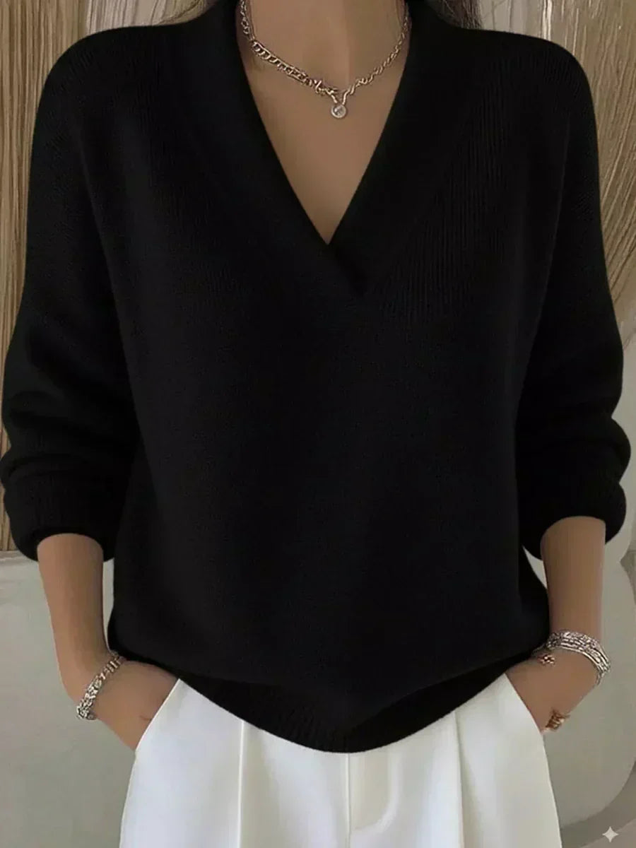 Violeta | Jersey holgado de cuello de pico