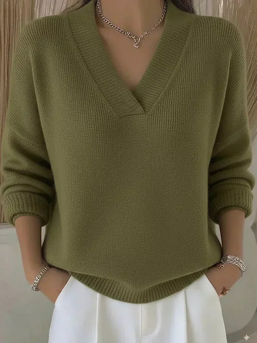 Violeta | Jersey holgado de cuello de pico