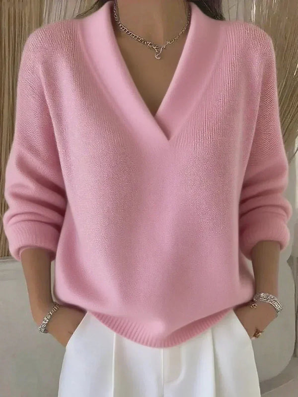 Violeta | Jersey holgado de cuello de pico