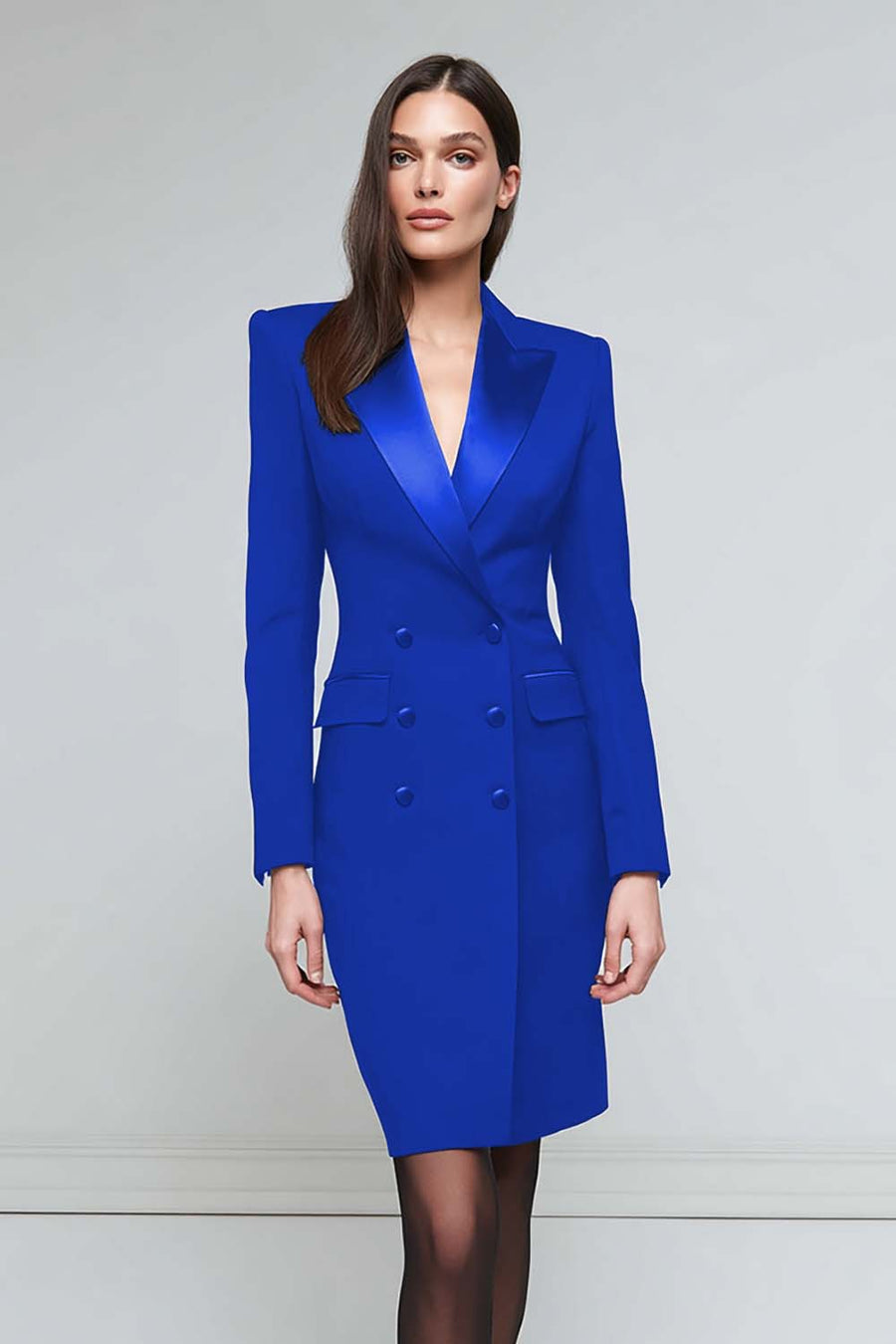 Valeria | Vestido midi satinado con solapa