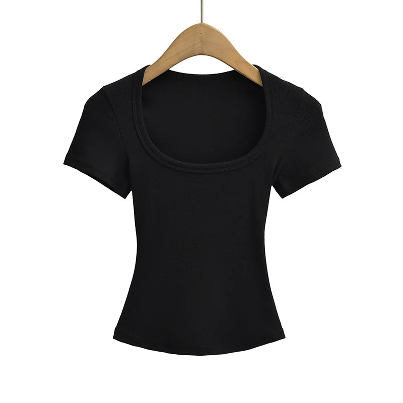 Camiseta corta de escote cuadrado – Emma, foto 14