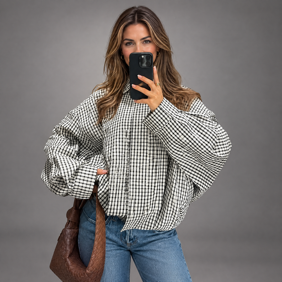 Marta | Chaqueta corta de cuadros vichy