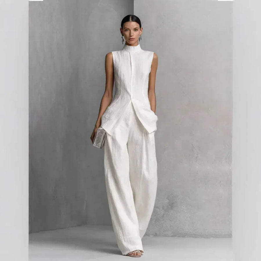 Conjunto de top y pantalón ancho para mujer – Lucía