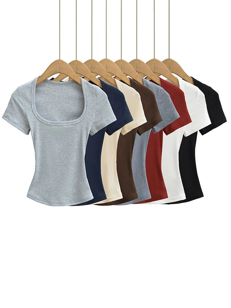 Camiseta corta de escote cuadrado – Emma, foto 6