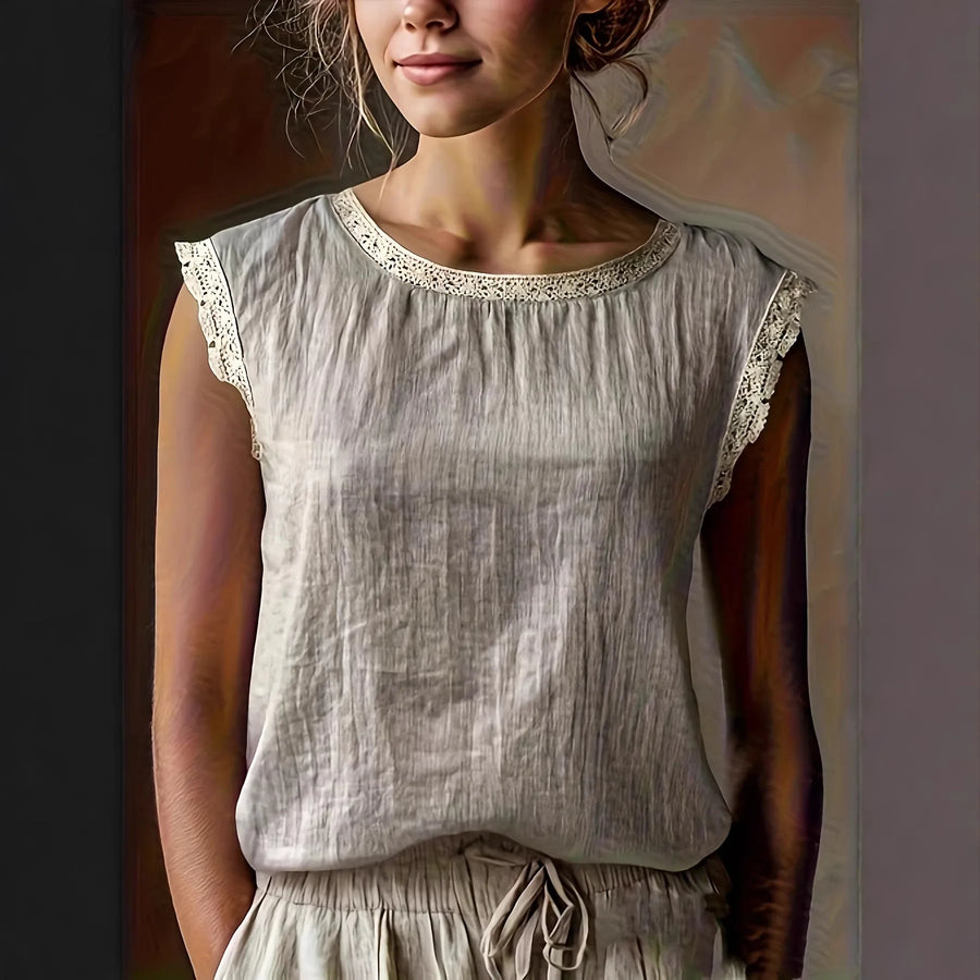 Blusa de punto con detalle de encaje – Jimena
