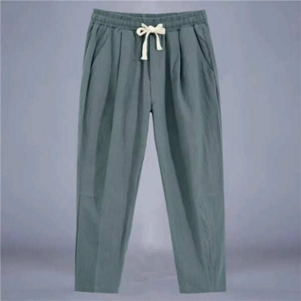 Pantalón de lino de hombre con cordón