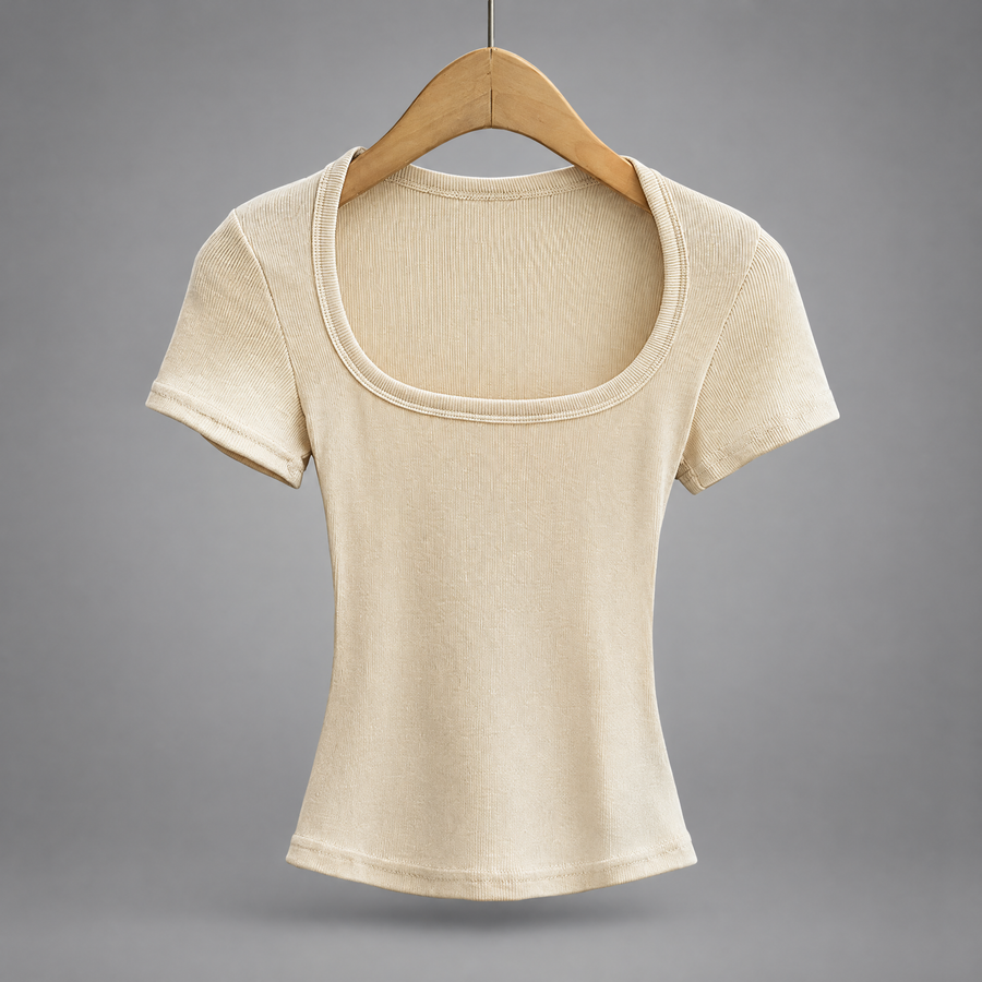 Camiseta corta de escote cuadrado – Emma, foto 12