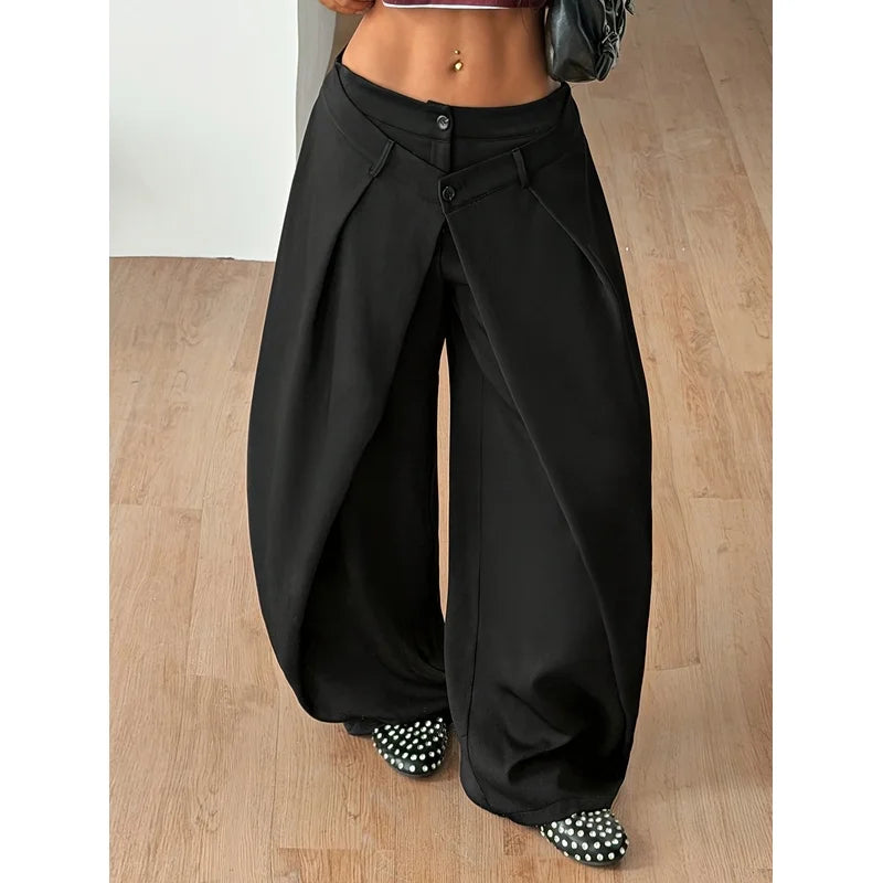 Pantalón ancho de raya diplomática para mujer – Elena, foto 4