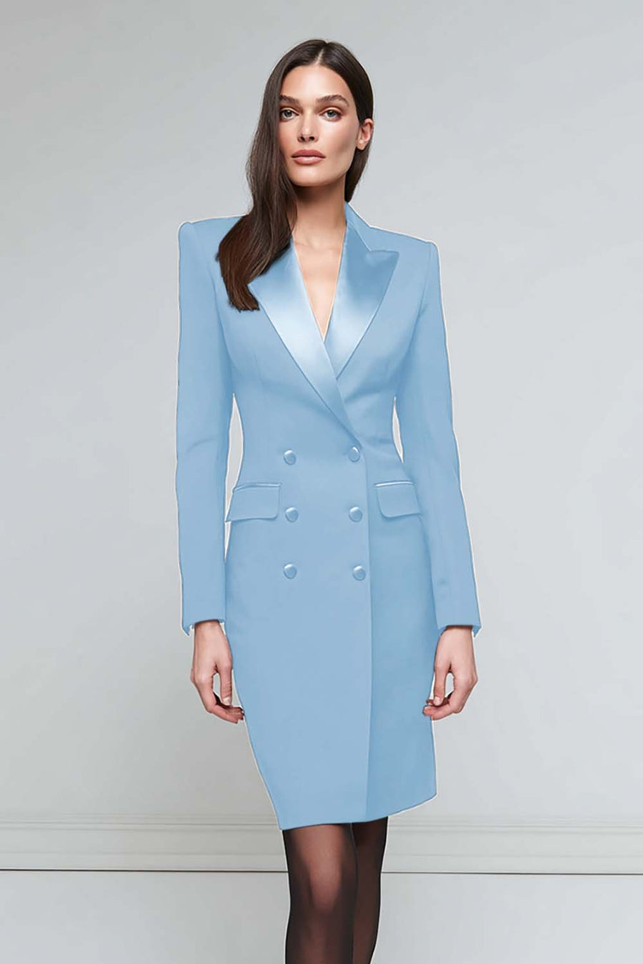 Valeria | Vestido midi satinado con solapa