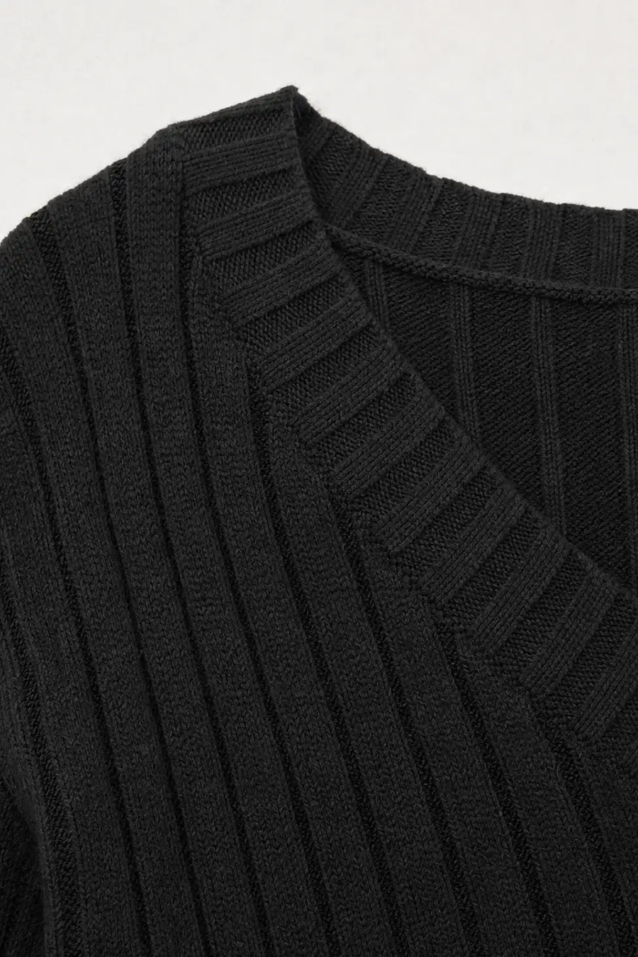 Blanca | Jersey de canalé con puños abotonados