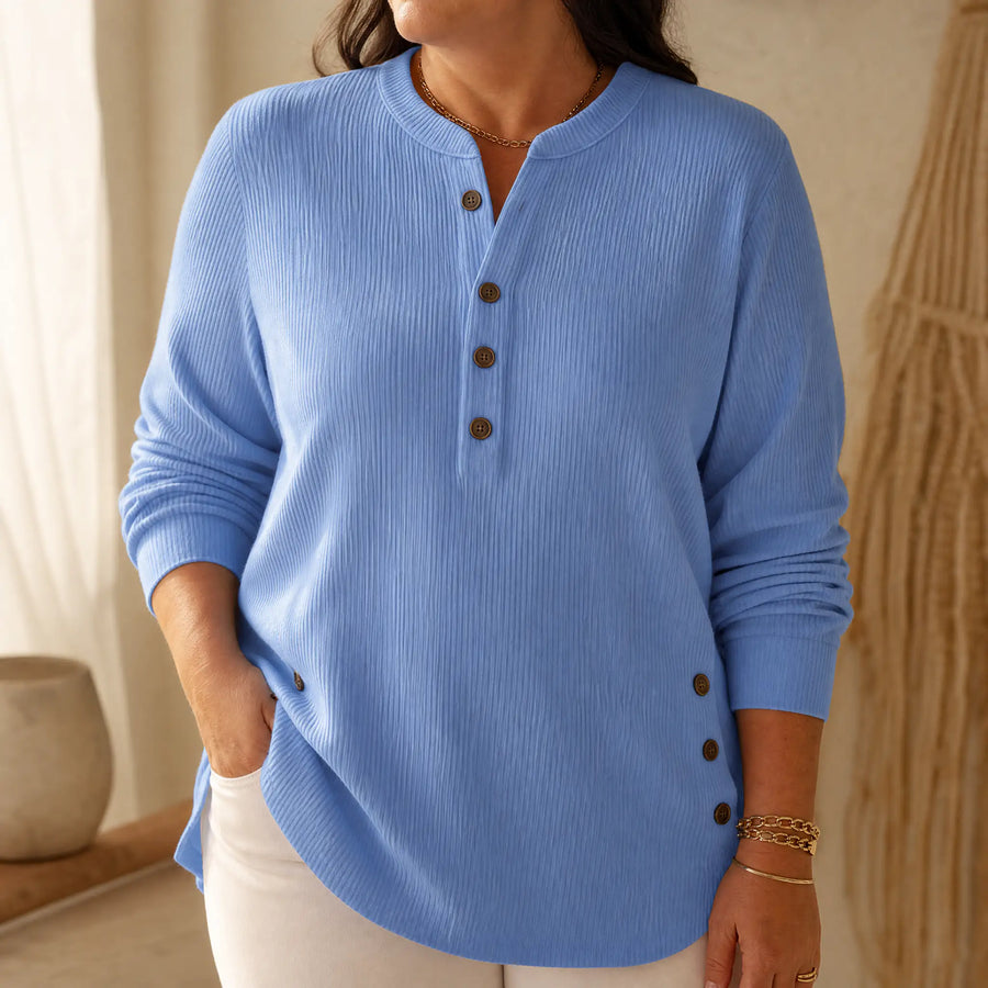 Túnica henley de punto canalé para mujer – Edurne, foto 2