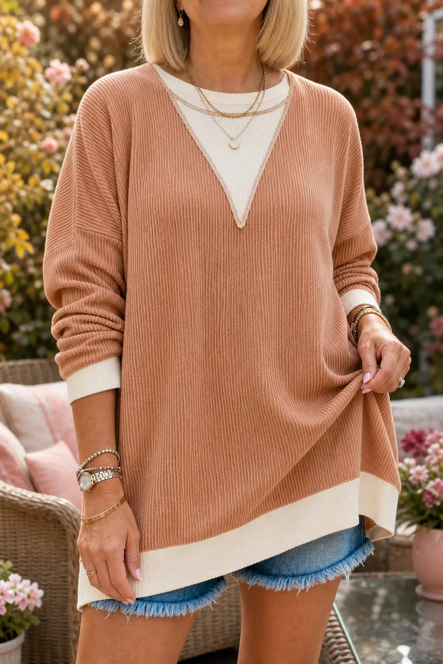 Gadea | Jersey texturizado bicolor
