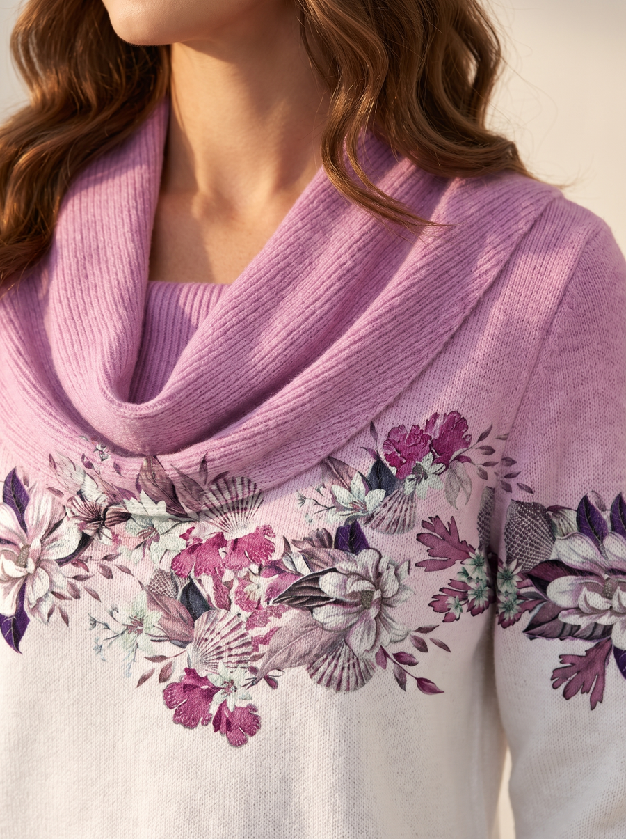 Aurora, detalle del cuello y estampado