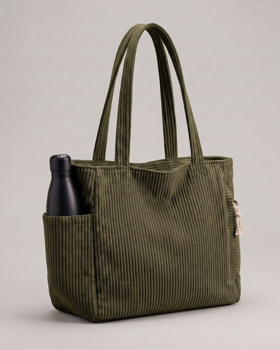 Nuria | Bolso de pana con bolsillos
