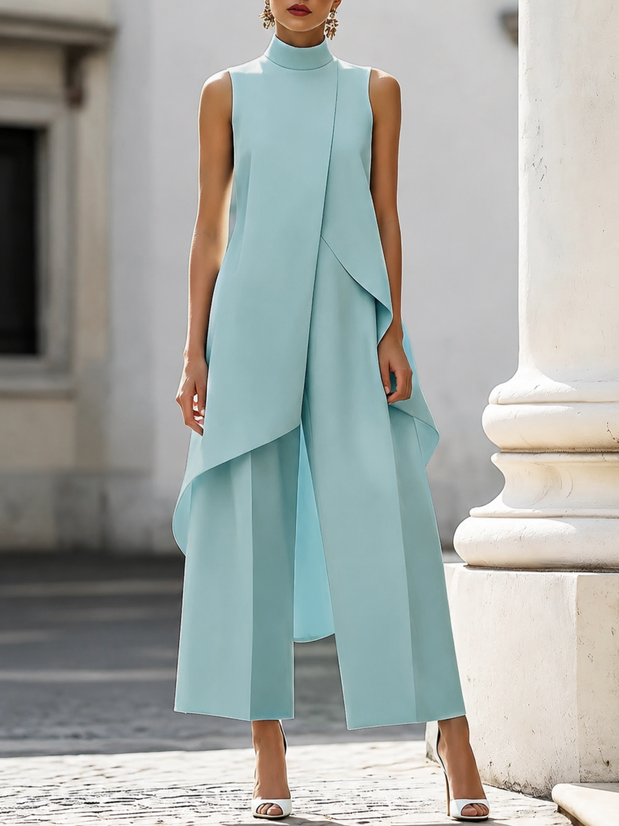 Catalina | Conjunto de top de cuello alto y pantalón ancho