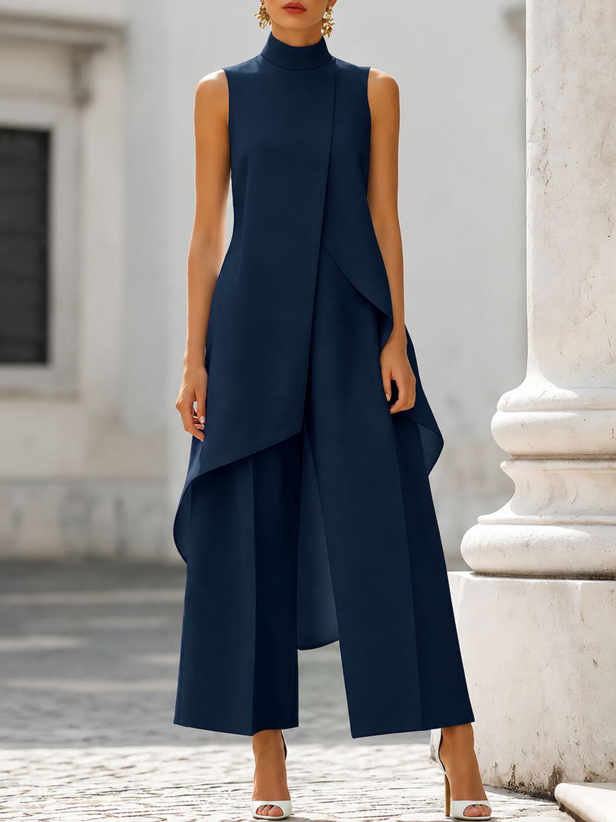 Catalina | Conjunto de top de cuello alto y pantalón ancho