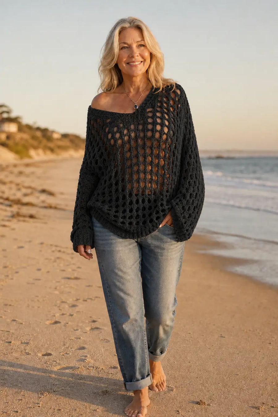 Jersey calado oversize de hombros descubiertos – Iris, foto 9