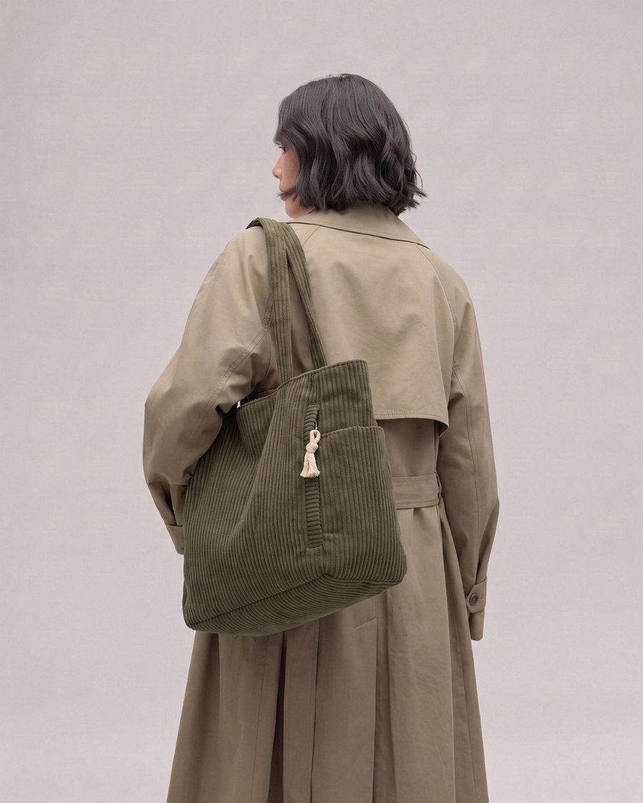 Nuria | Bolso de pana con bolsillos