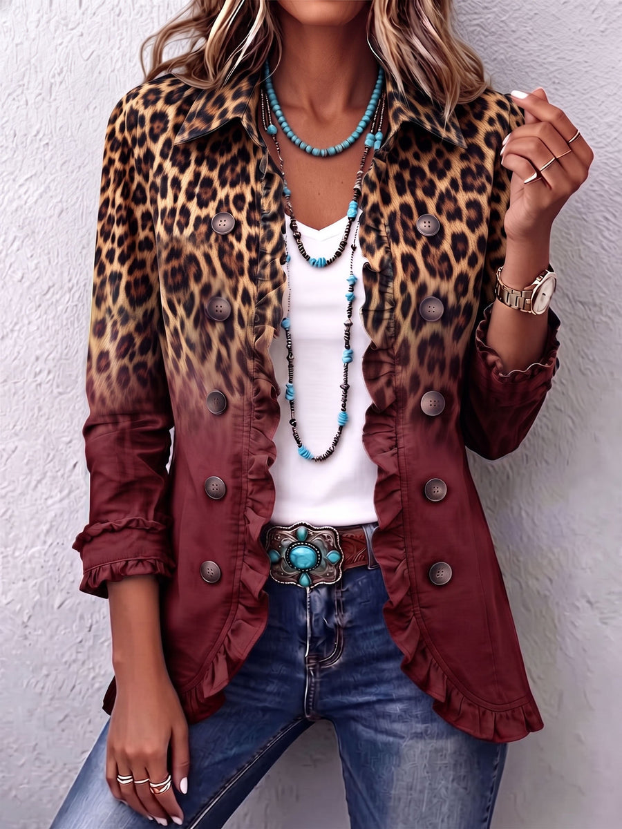 Blazer de leopardo degradado turquesa – Bice