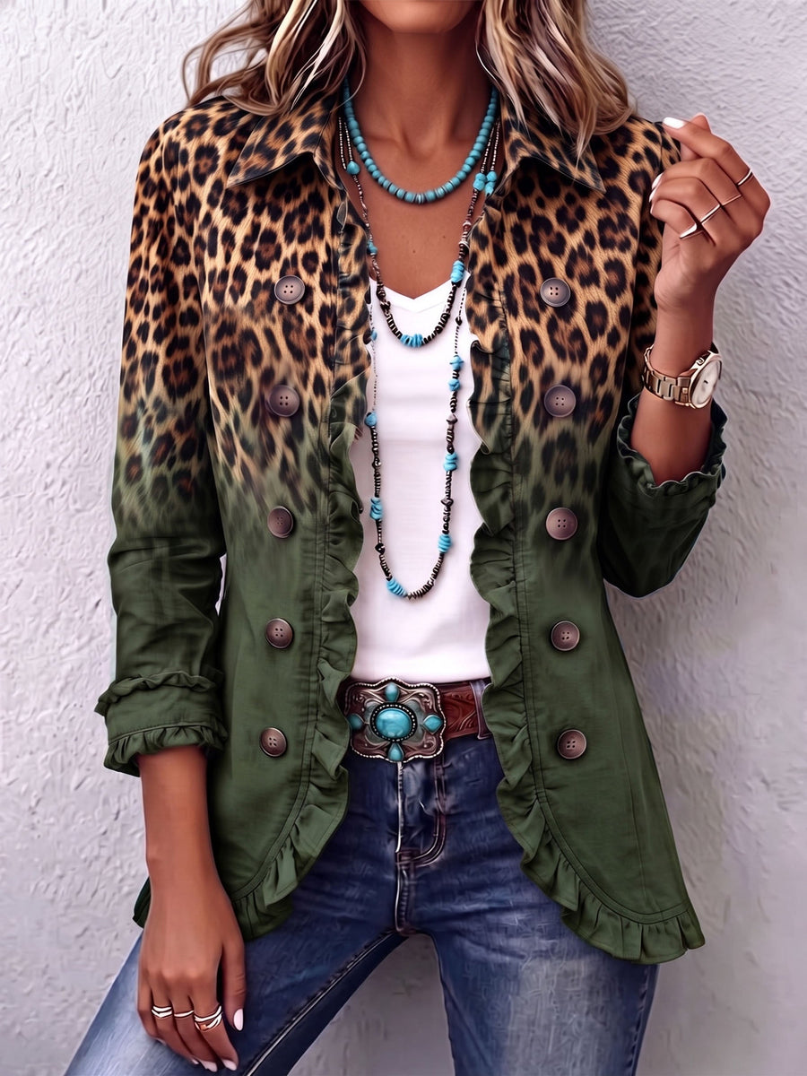 Blazer de leopardo degradado turquesa – Bice, foto 2