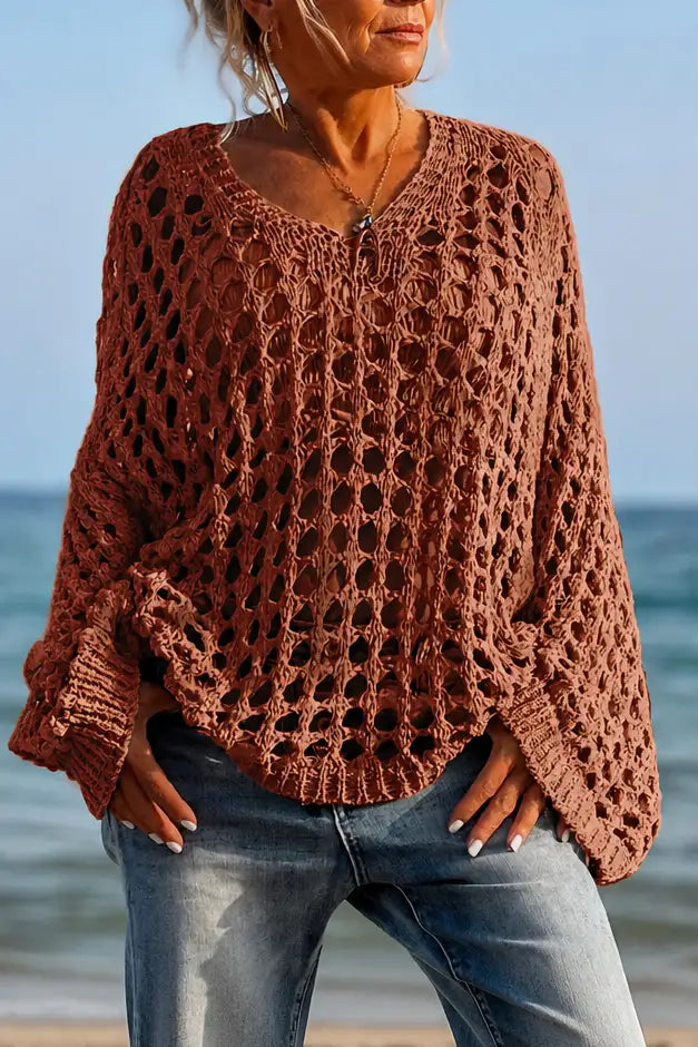 Jersey calado oversize de hombros descubiertos – Iris, foto 3