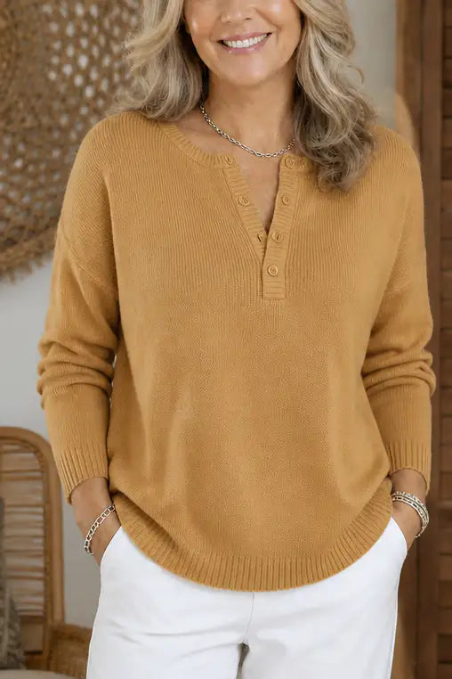 Maya | Jersey de pico con tapeta de botones