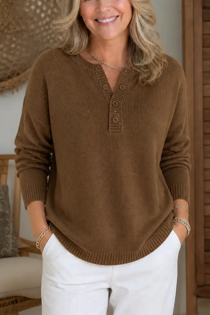 Maya | Jersey de pico con tapeta de botones