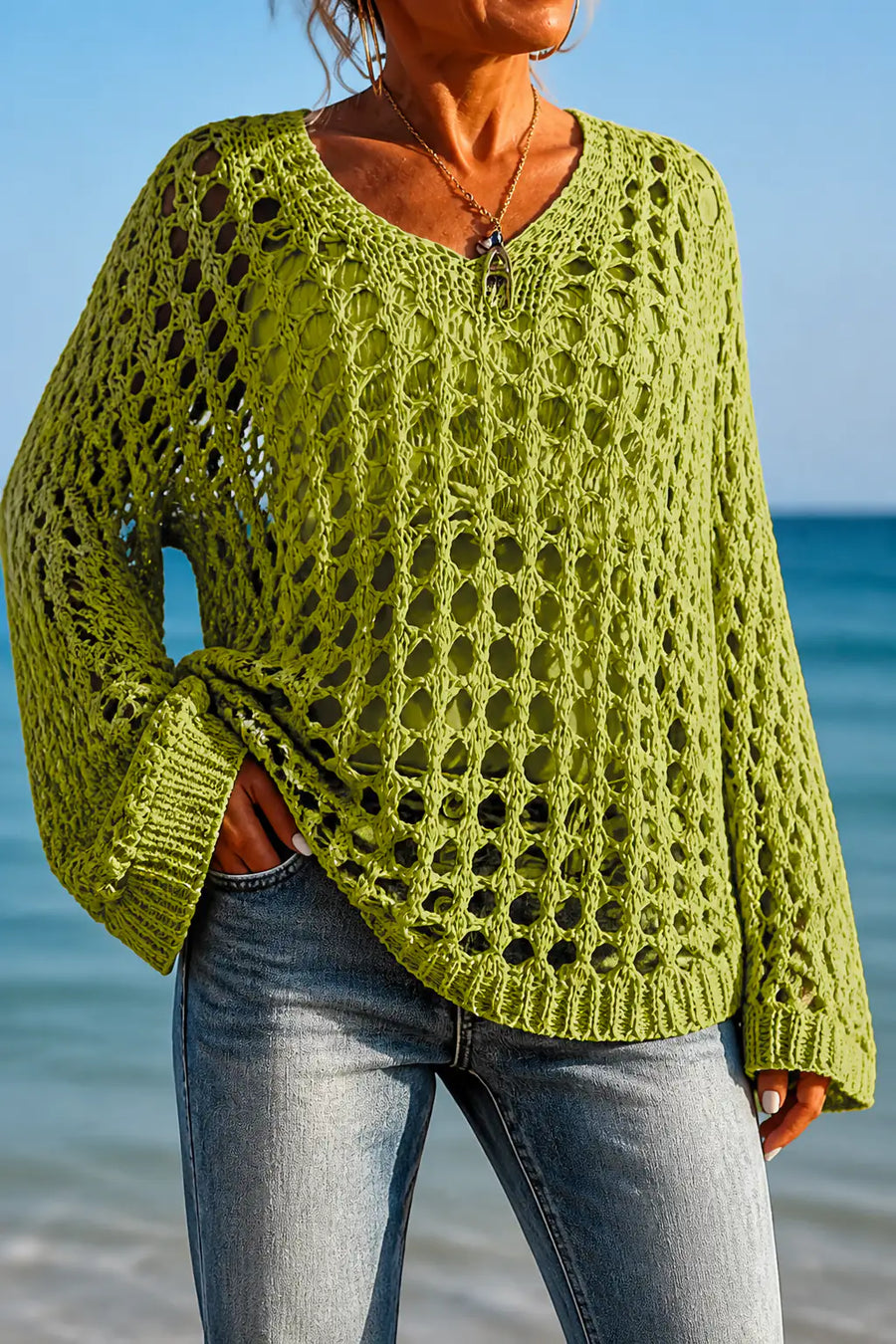 Jersey calado oversize de hombros descubiertos – Iris, foto 5