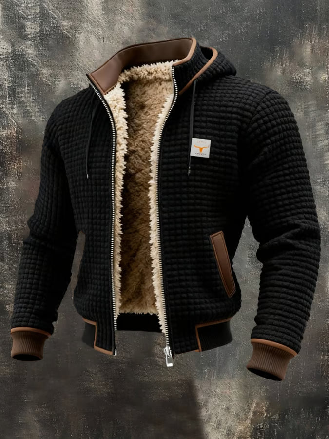 Chaqueta retro de punto con capucha de hombre – Varel
