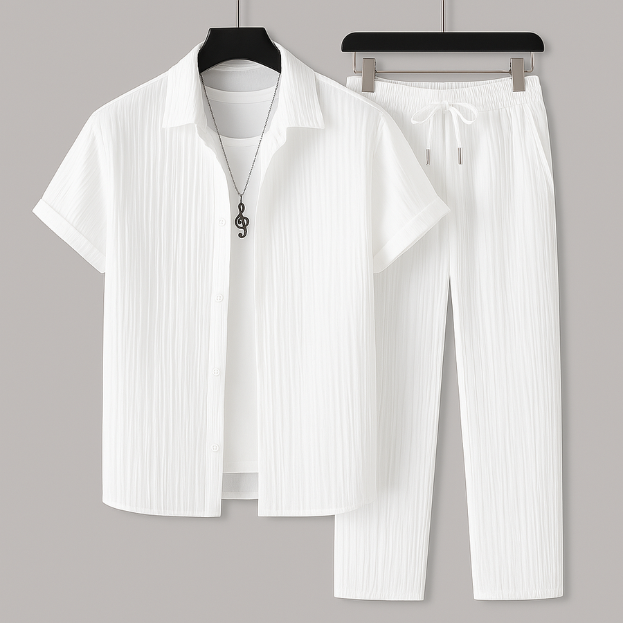 Conjunto de lino para hombre: camisa y pantalón – Varel